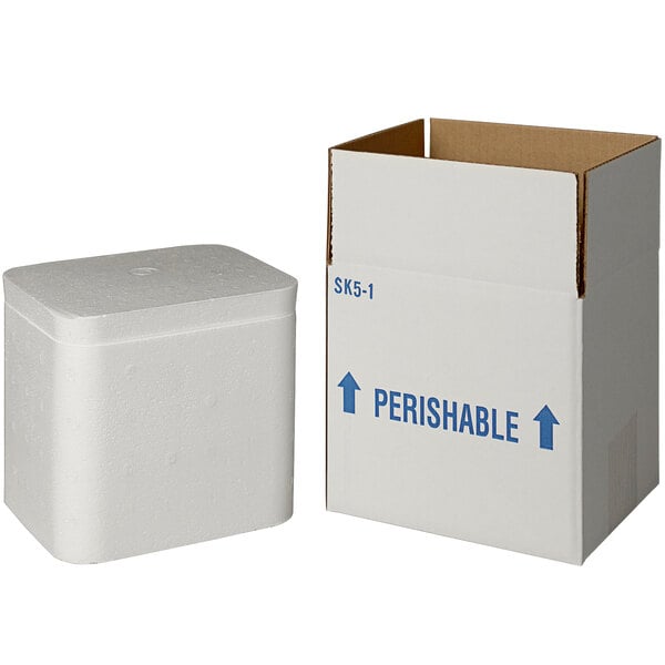 a white foam box with a lid