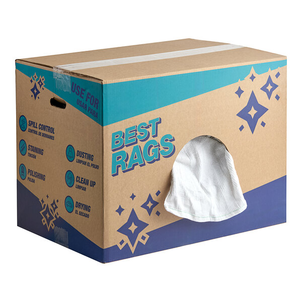 Monarch Brands Multi-Purpose White Terry Cloth Rags in Bulk - 50 lb.