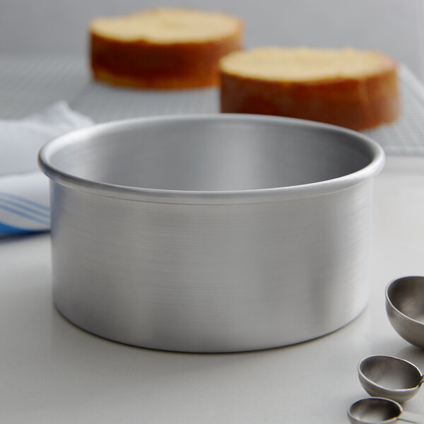 Choice 6" x 3" Round Straight Sided Aluminum Cake Pan