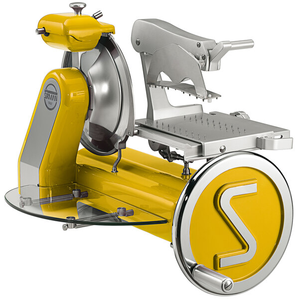 Sirman Anniversario 350 14" Yellow Manual Meat Slicer with Flywheel