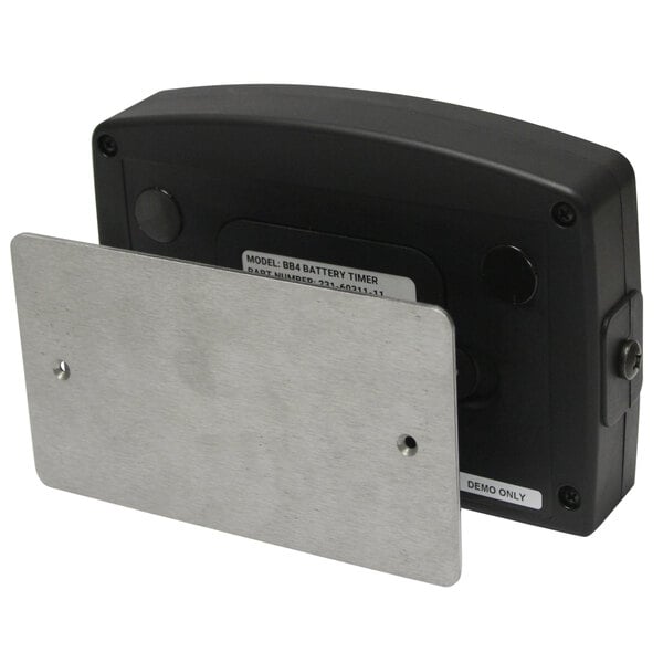 A silver magnetic plate with black accents.