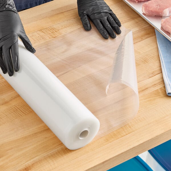 Choice 15" x 50' Roll of Full Mesh External Vacuum Packaging Bags 3 Mil