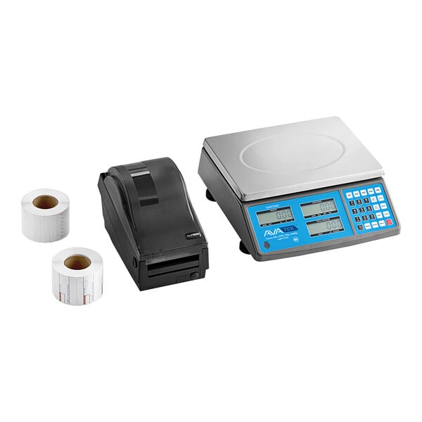 AvaWeigh PCS40K 40 lb. Digital Price Computing Scale, Legal for Trade with Thermal Label Printer