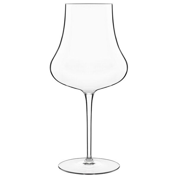 a clear glass with a curved shape