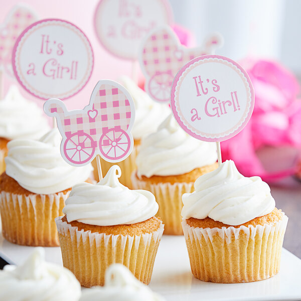 it's a girl cupcake picks