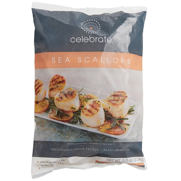 Celebrate U 10 Size Dry Sea Scallops In 5 Lb Bags 2 Case