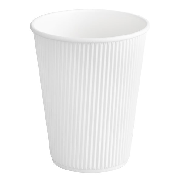 A white Choice paper hot cup with a thin ripple.