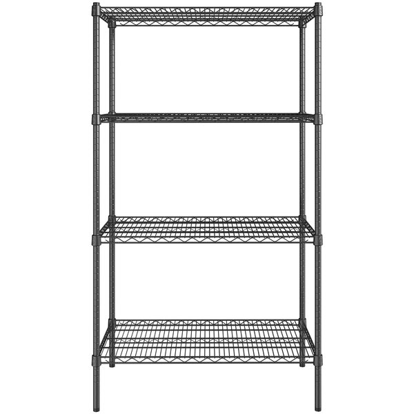 Workshop Home Best Decision for Retail x 42 inch Garage Warehouse 24 inch Kitchen Posts NSF Certified Black Epoxy 2-Shelf Kit with 27 inch School Commercial Storage Restaurant