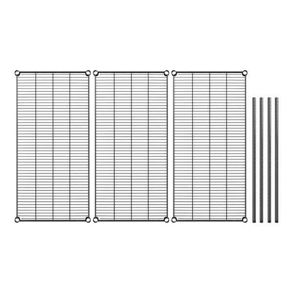 A close-up of a wire mesh and metal rods.