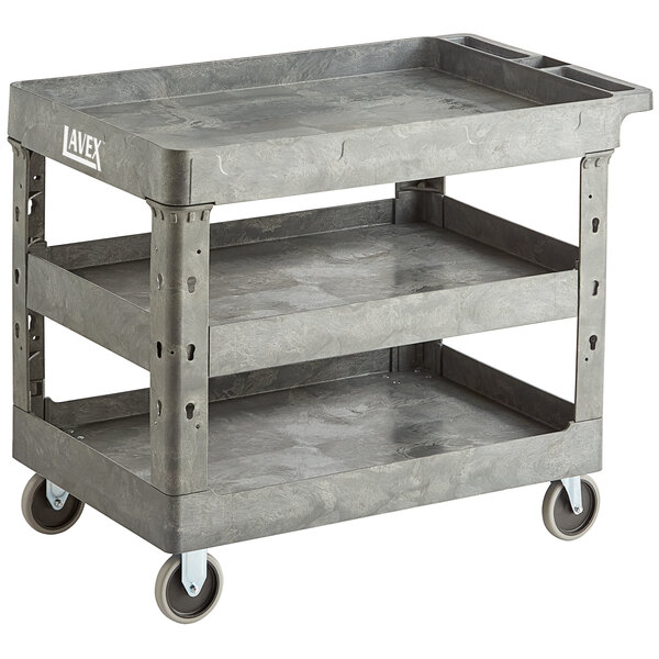 Utility Service Cart With 3 Shelves