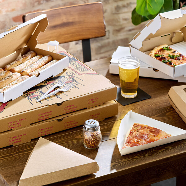 Choice 12" x 12" x 2" Kraft Customizable Corrugated Plain Pizza Box - 50/Bundle