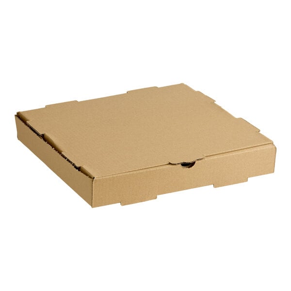 Choice 12" x 12" x 2" Kraft Customizable Corrugated Plain Pizza Box - 50/Bundle