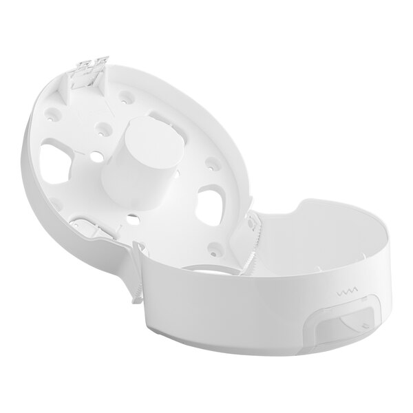 A white plastic cylinder with a white cap and round base with holes.