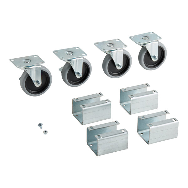 Vollrath 38099 4" Swivel Plate Casters for ServeWell® Hot and Cold Food Tables - 4/Set