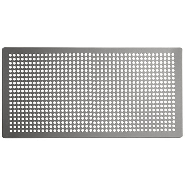 An American Metalcraft hard coat anodized aluminum flatbread screen with a metal surface.