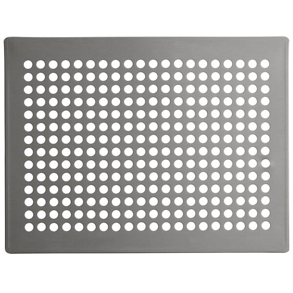 An American Metalcraft hard coat anodized aluminum rectangular flatbread screen with holes.
