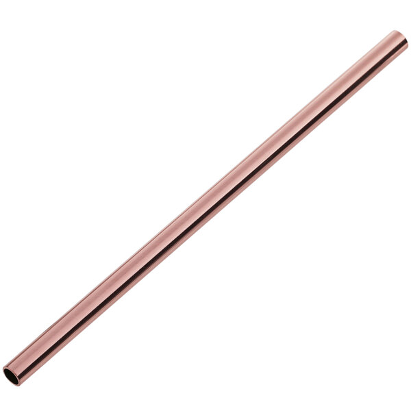 Acopa 5 1/2 Copper Stainless Steel Reusable Straight Straw - 12/Pack