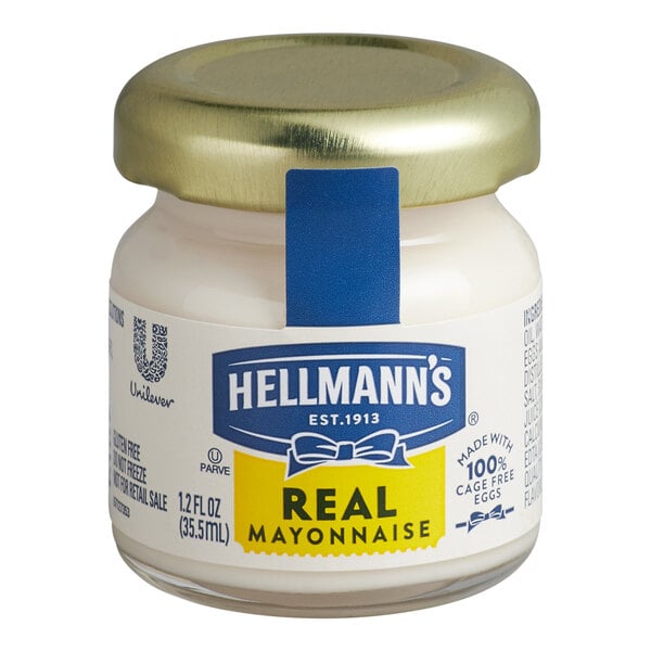 Hellmann's Real Mayonnaise Mini Jar 1.2 oz. - 72/Case