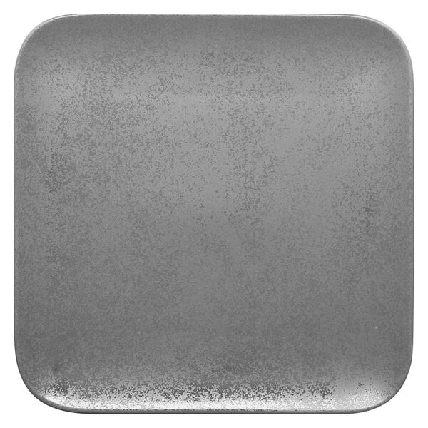 A square grey RAK Porcelain plate.