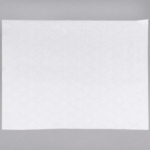 A white rectangular Bagcraft Packaging deli sandwich wrap paper with a pattern.