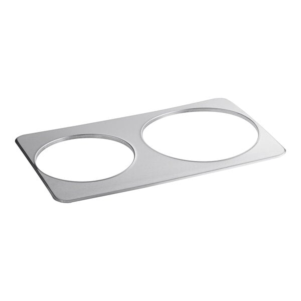 Choice 2 Hole Steam Table Adapter Plate with 8 3/8" and 10 3/8" Holes - for 7 Qt. and 11 Qt. Insets