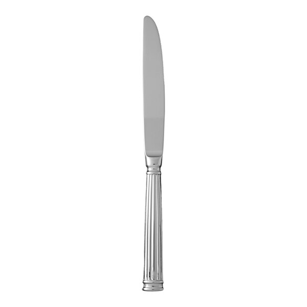 A Fortessa Doria stainless steel table knife with a solid handle.