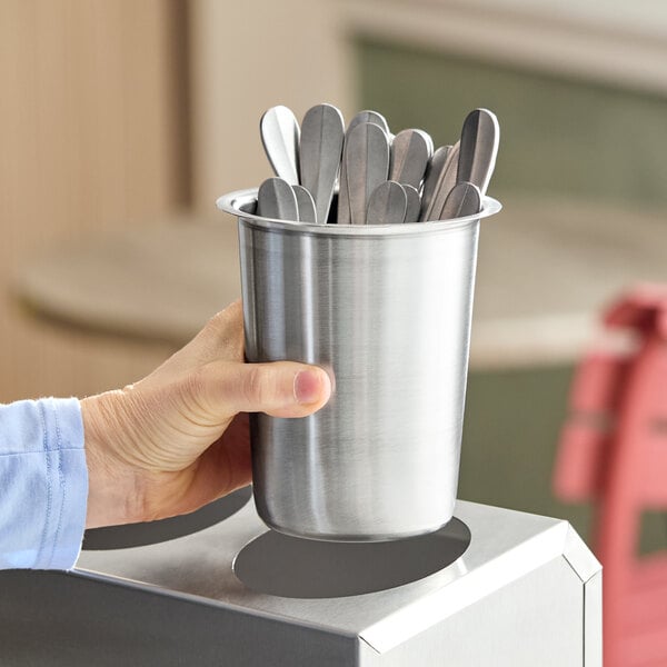 Choice Solid Stainless Steel Flatware Holder Cylinder