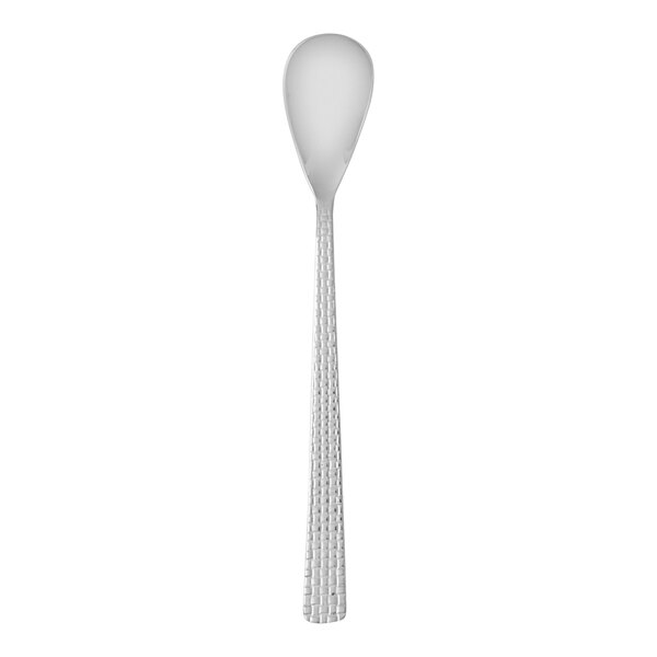 A Fortessa stainless steel iced tea spoon with a long handle.