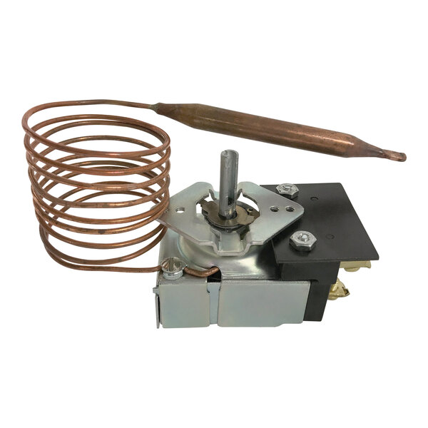 A Continental Refrigerator thermostat with a copper coil and wire.