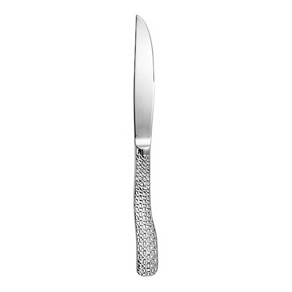 A Fortessa stainless steel steak knife with a textured handle.