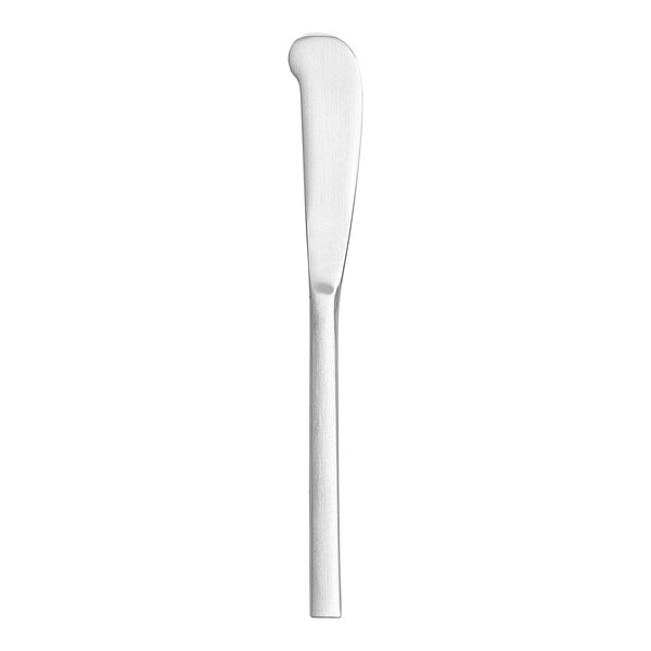 A Fortessa stainless steel butter knife with a solid handle.