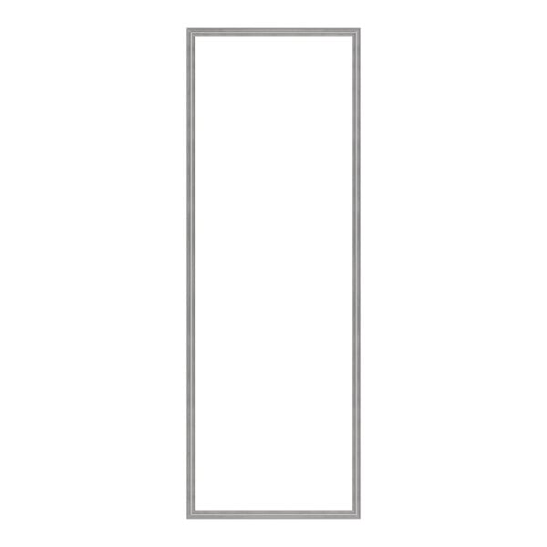 A silver rectangular gasket with a white background.