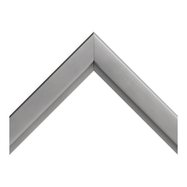 A silver metal frame with a grey gasket inside.