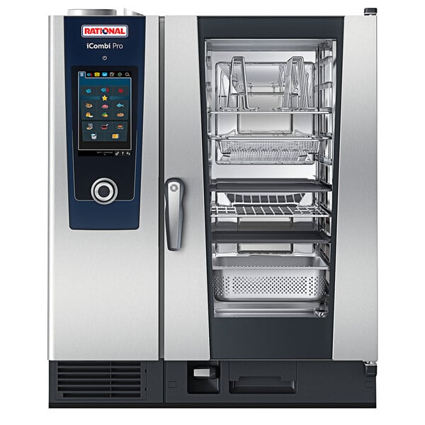 Rational iCombi Pro 10 Pan Half-Size Electric Combi Oven with Stand and  Ventless Condensation Hood