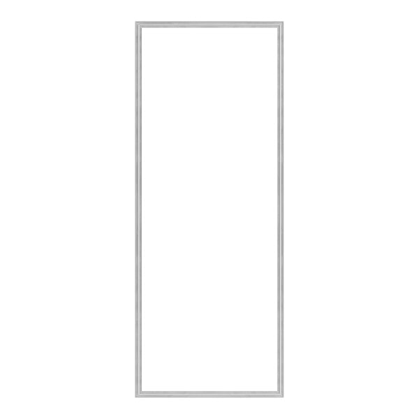 A white rectangular gasket with silver edges.