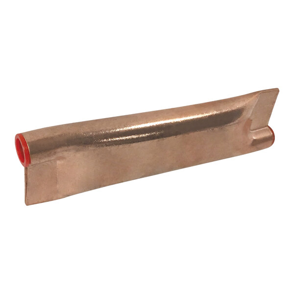 A copper tube with red caps.
