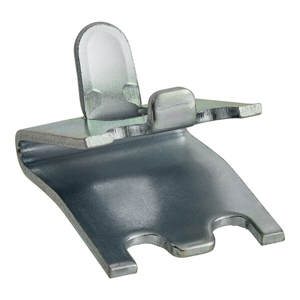 A metal Continental Refrigerator shelf clip with a metal clip on it.