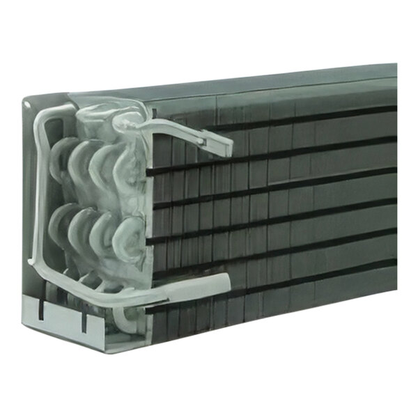 A close-up of a metal Continental Refrigerator evaporator coil with four wires.