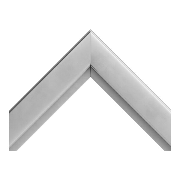 A close-up of a white metal frame corner.