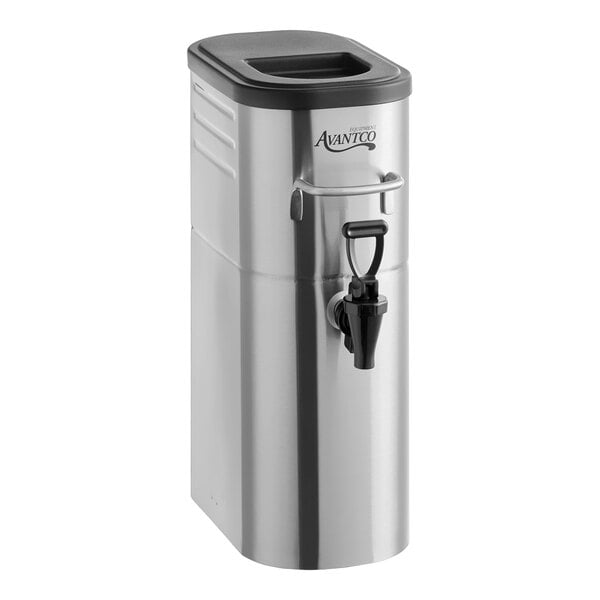 Avantco ITD2-GS-MV 2 Gallon Slim Iced Tea Dispenser with Stainless Steel Valve