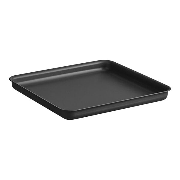 An American Metalcraft black square hard coat aluminum pizza pan.