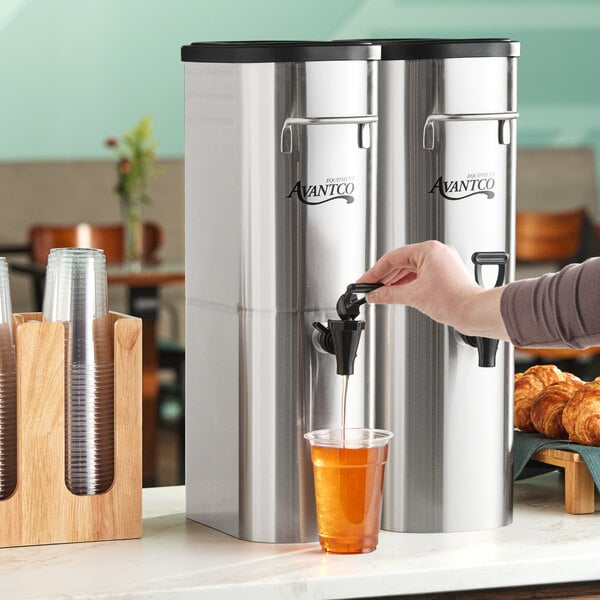 Avantco ITD3-GS-MV 3 Gallon Slim Iced Tea Dispenser with Stainless Steel Valve