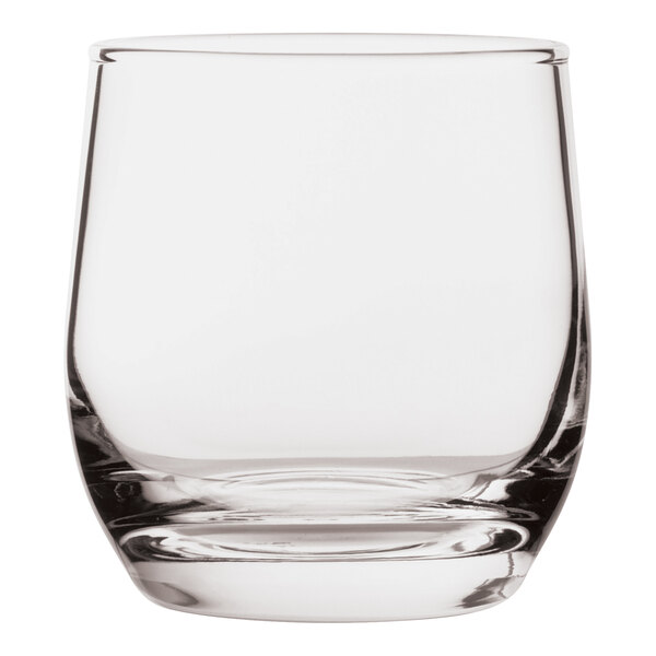 A Pasabahce Bolero water glass with a white background.