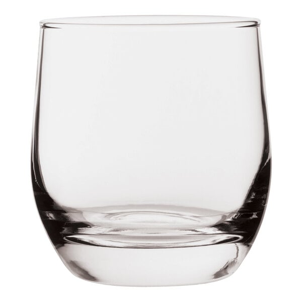 A Pasabahce Bolero rocks glass on a white background.