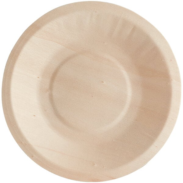 TreeVive by EcoChoice 5 Compostable Wooden Round Plate - 100/Pack