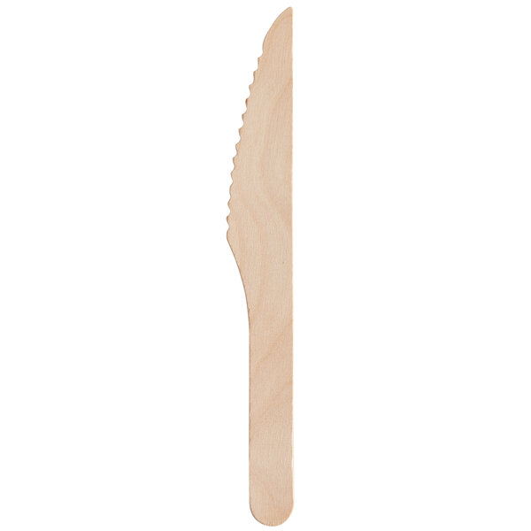 A TreeVive by EcoChoice wooden knife on a white background.