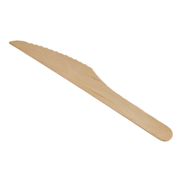 EcoChoice 6 1/4" Compostable Wooden Knife - 100/Pack
