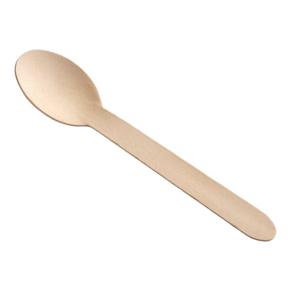 EcoChoice 6 1/4" Compostable Wooden Spoon - 100/Pack