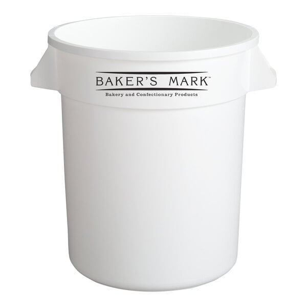 Baker's Mark 20 Gallon / 320 Cup White Round Ingredient Storage Bin