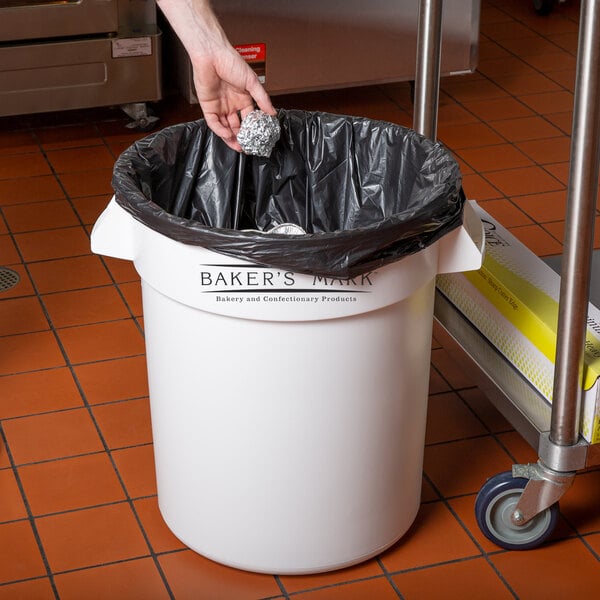 Baker's Mark 20 Gallon / 320 Cup White Round Ingredient Storage Bin
